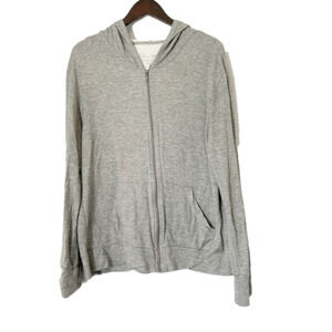 Supima Cotton Zip Up Hooded Sweater Large